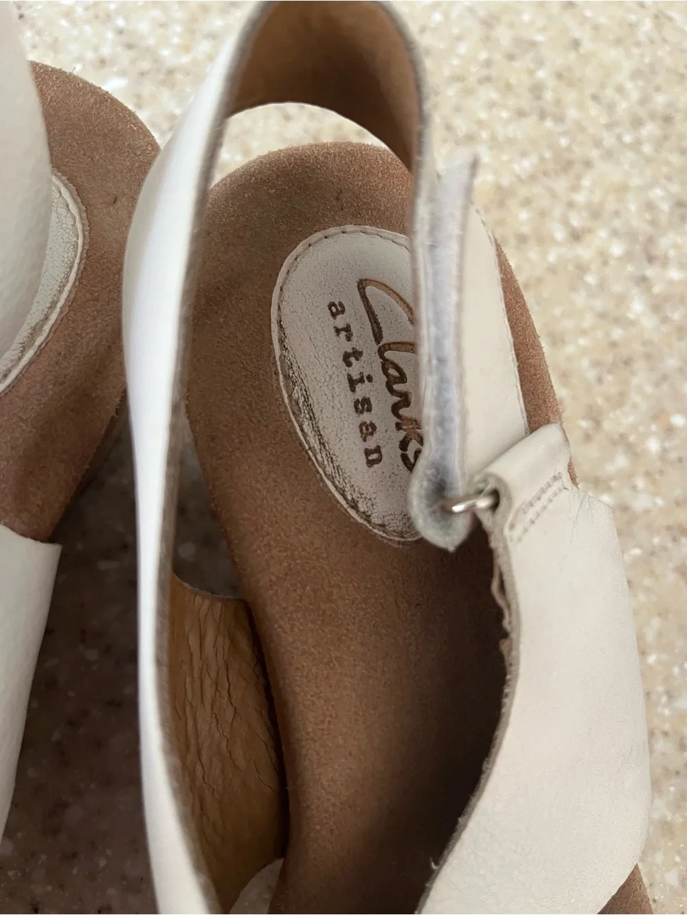 Clarks Cream Leather Crossband Slingback Espadrille size 9